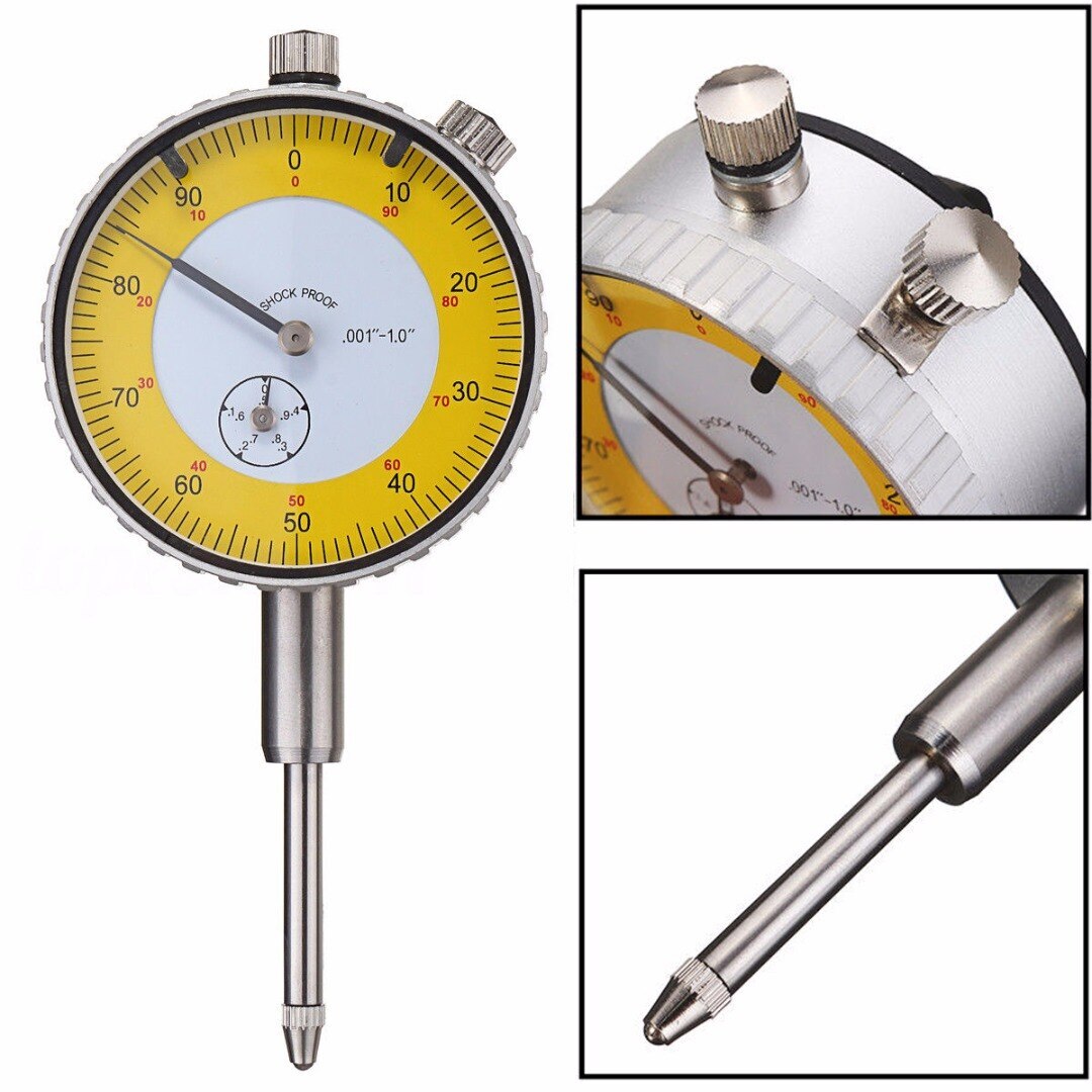 0.001"-1.0" Precision Dial Test Indicator Portable Lever Gauge Meter Mayitr Measuring Instrument Tool 115*55mm