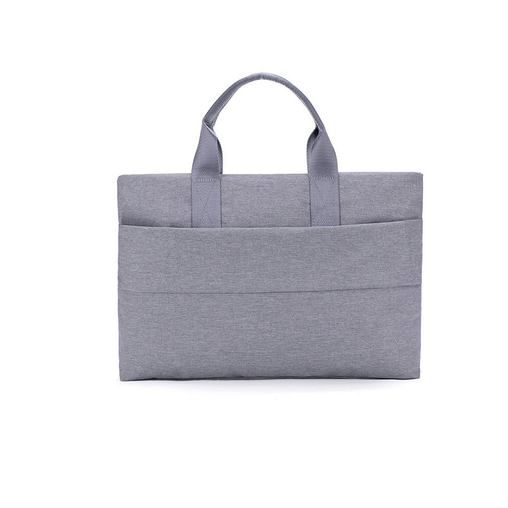 Grote capaciteit unisex laptoptas handtas lichtgewicht een-schouder aktetas zakelijke casual dossier notebook tas voor 13 inch tote: Grijs