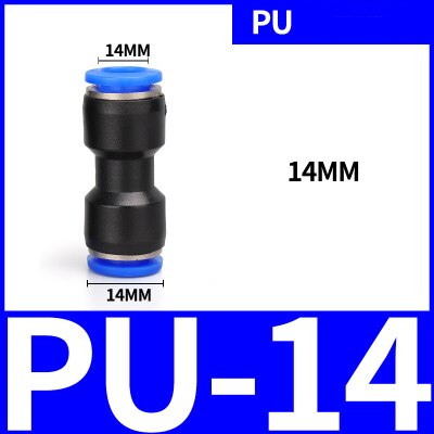 PU PG pneumatic connector air water hose variable diameter straight air quick connector plastic connector 4 6 8 10 12 14 16mm: PU-14