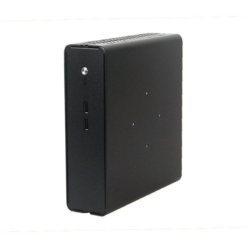 ITX mini case All aluminum desktop mini host computer desktop mini ITX case HTPC small case back-mounted: Black