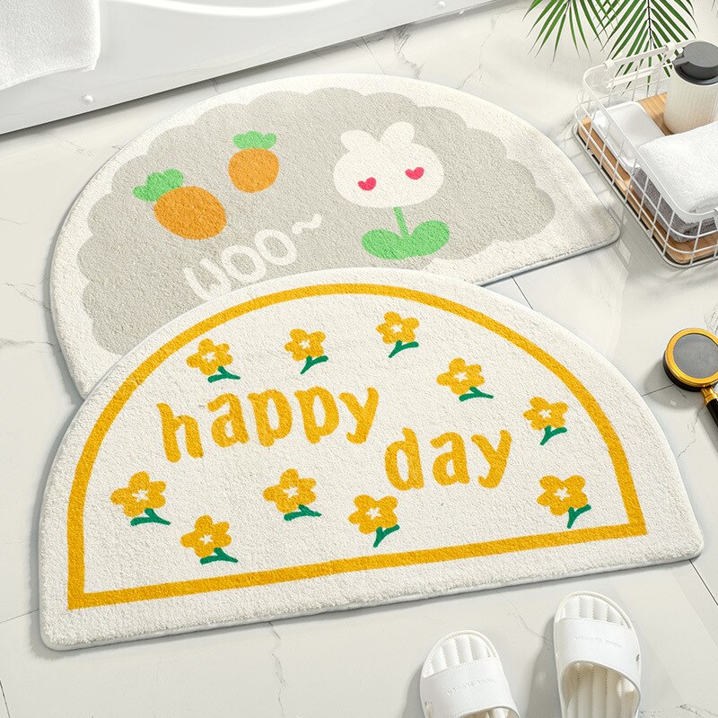Weiche Fußmatten, kleine, frische Textblumen, Teppiche, Zuhause, Eingang, Teppich, Schlafzimmer, Toilette, Badezimmer, Tür, saugfähiges, rutschfestes Fußpolster