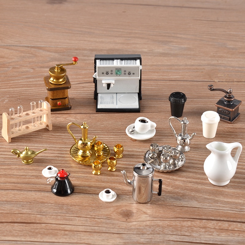 Espresso Accessories Coffee Decorate Mini Coffee Milk Cup Tamper Grinder Ornament Cafe Lovers Barista Model