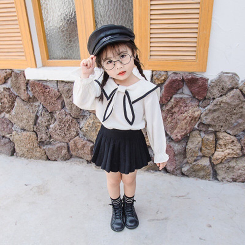 Girls' shirts, spring and autumn clothes, casual girls, Korean style tops, college style, fresh and fashionable children's shirt