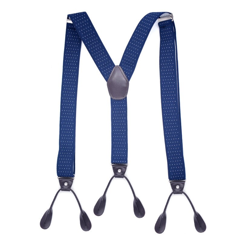 Bretelles Vintage en cuir pour hommes, avec bouton taillé, bout en Y, dos en Y, réglable, élastique, chemise et pantalon, bretelles, pour hommes: F