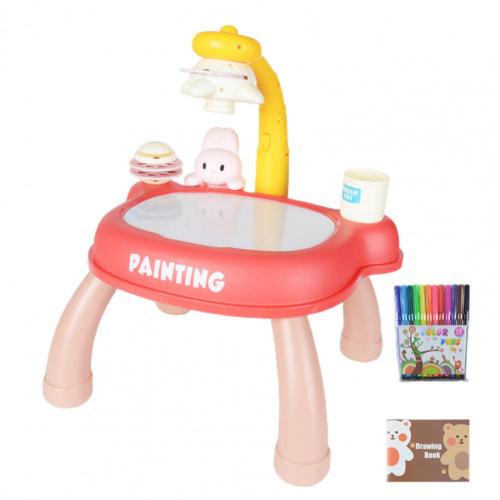 Imagination Ability Reusable Child Smart Projector Sketcher Desk for Children: Pink