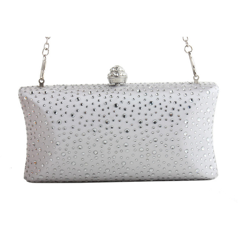 Kupplung Taschen für Frauen Hochzeit Grün Kupplung Geldbörsen und Handtaschen mit Strass Gold Schulter Tasche Damen Abend Tasche ZD1300: Silver