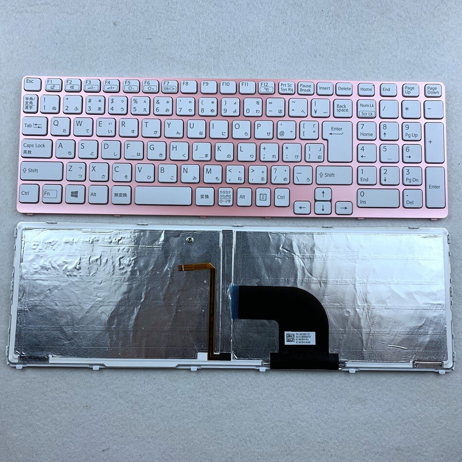 Teclado de ordenador portátil retroiluminado japonés para Sony VAIO SVE151 SVE 151 Series SVE1511A1E SVE15111EA sve151e11t sve1511 sve1512: Rosa
