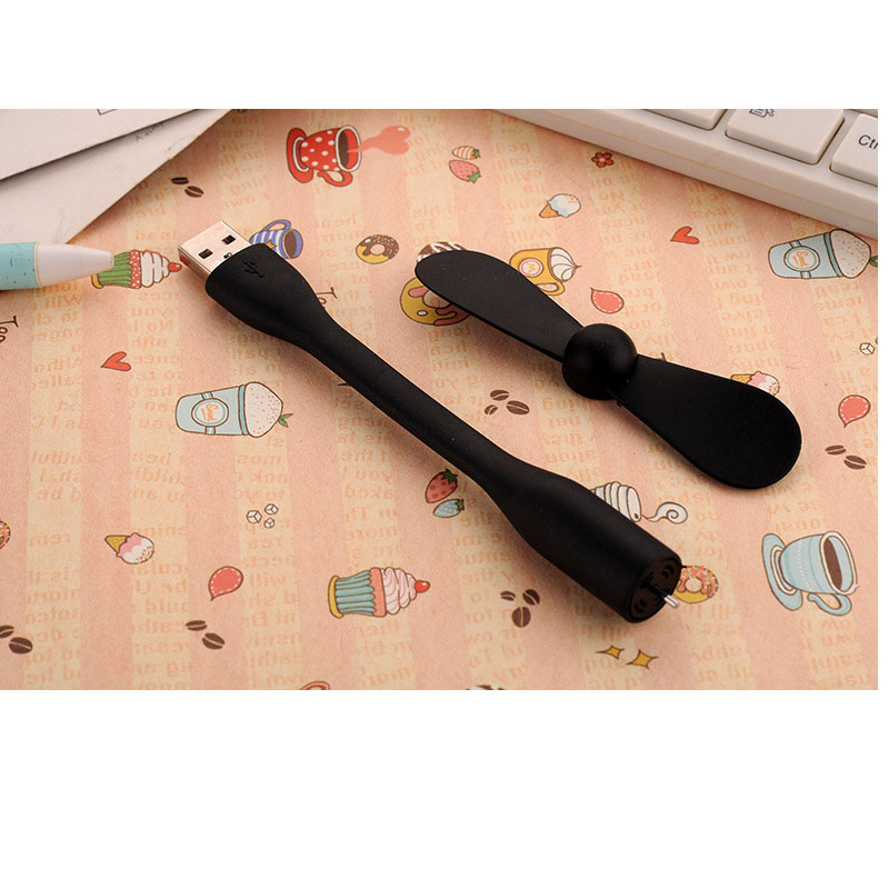 ! Mini ventilador USB Flexible portátil, ventilador de refrigeración desmontable para PC, Banco de energía, dispositivos USB,: Black