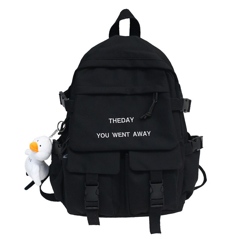 Rugzak stijl koreaanse stijl middelbare school middelbare school junior middelbare school student schooltas vrouwelijke massa koppels rugzak: Zwart-wit met patroon