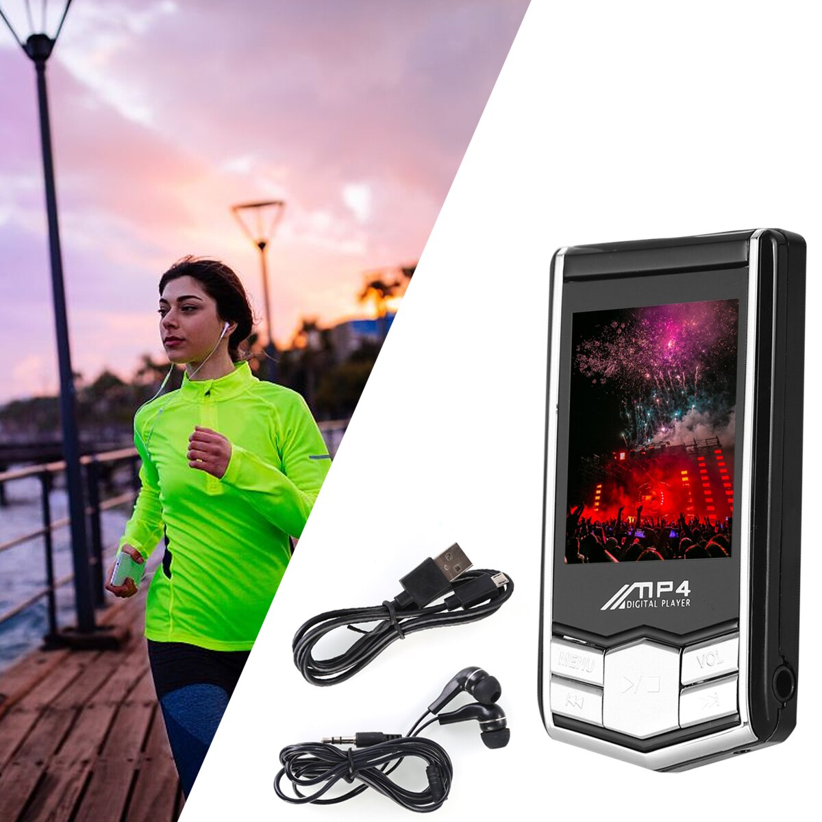 Ultrathin 1.8inch 32GB MP4 Music Media Player LCD Screen FM Radio Digital MP4 Build-in Recording Mic Portable MP4 Walkman