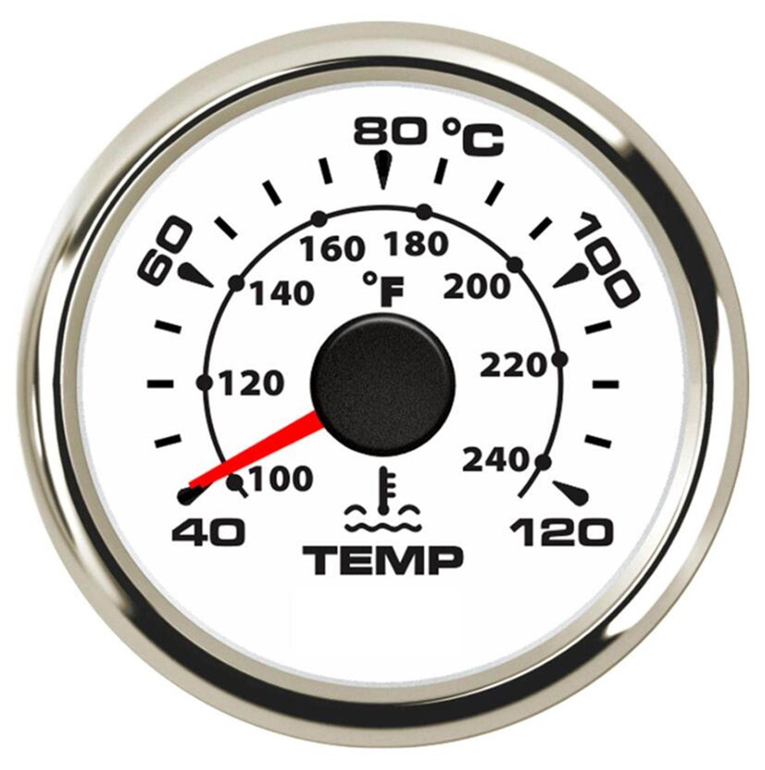 1pc 287.4~22.4ohm Water Temperature Gauges 52mm 40-120 Degree Water Temp Meters Auto Device Sending Unit for Car Ship Motorcycle