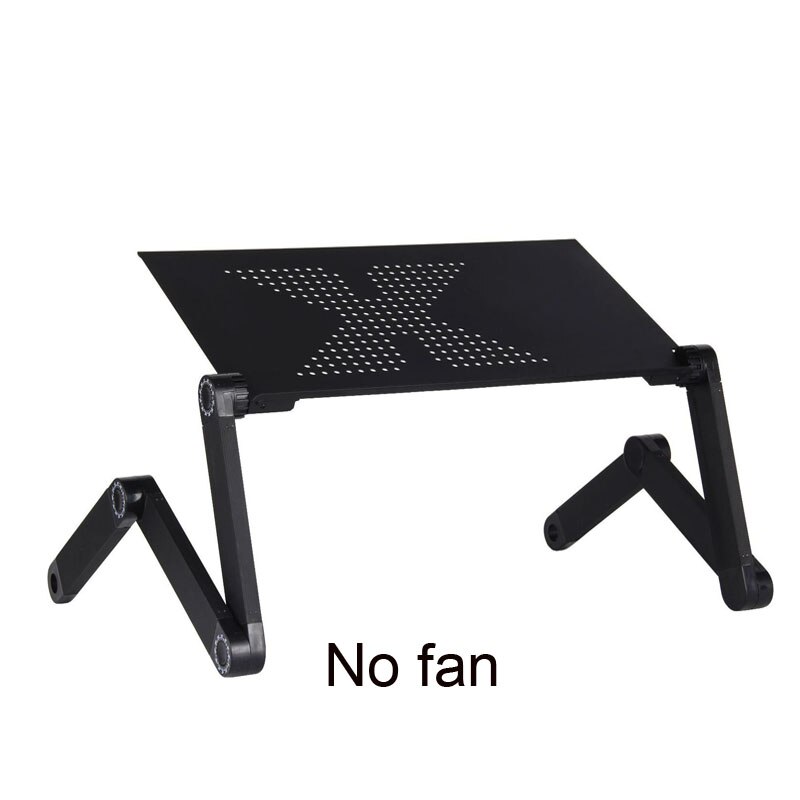 Justerbart lyftande laptop bord hopfällbart laptop skrivbord ergonomisk bärbar dator bricka pc bordsställ notebook stativ med fläkt: Svart inget fläkt