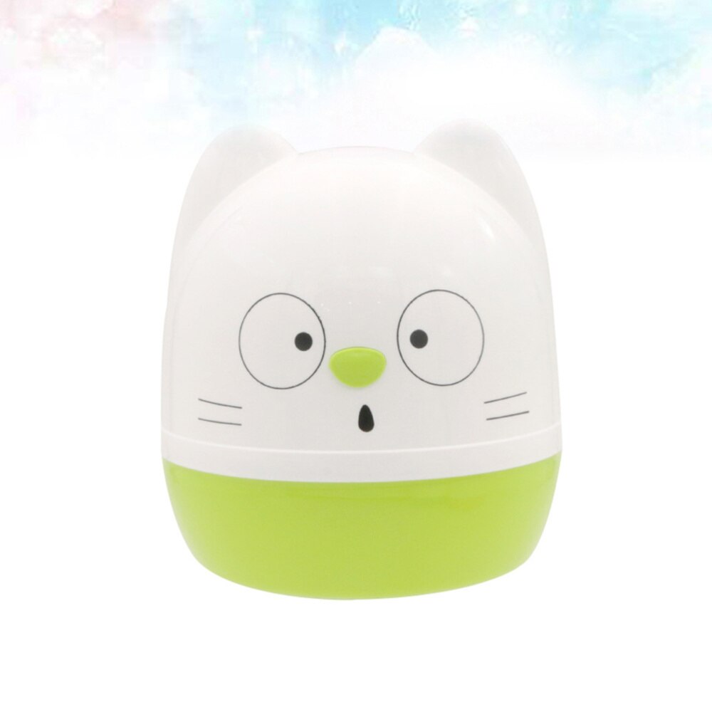 1pc Roll Paper Storage Container Holder Cartoon Toilet Tissue Box Round Shape for Home (White + Green): White Green