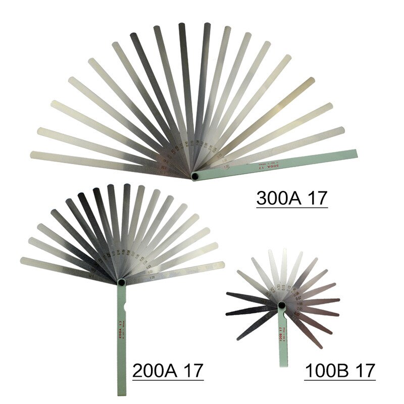 Motorcycle Parts 0.02mm to 1mm 17 Blade Thickness Gap Metric Filler Feeler Gauge Measure Tool 100B 200A 300A