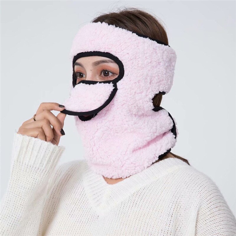 Winter Gezichtsmasker Halswarmer Winddicht Multifunctionele Ademend Fietsen Skiën Running Gezichtsmasker: Roze