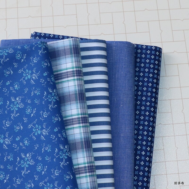Tecidos de algodão estampados, 25cm * 25cm * 5 peças, tecidos de costura, acolchoados para patchwork, bordado, faça você mesmo, acessórios de bonecas artesanais