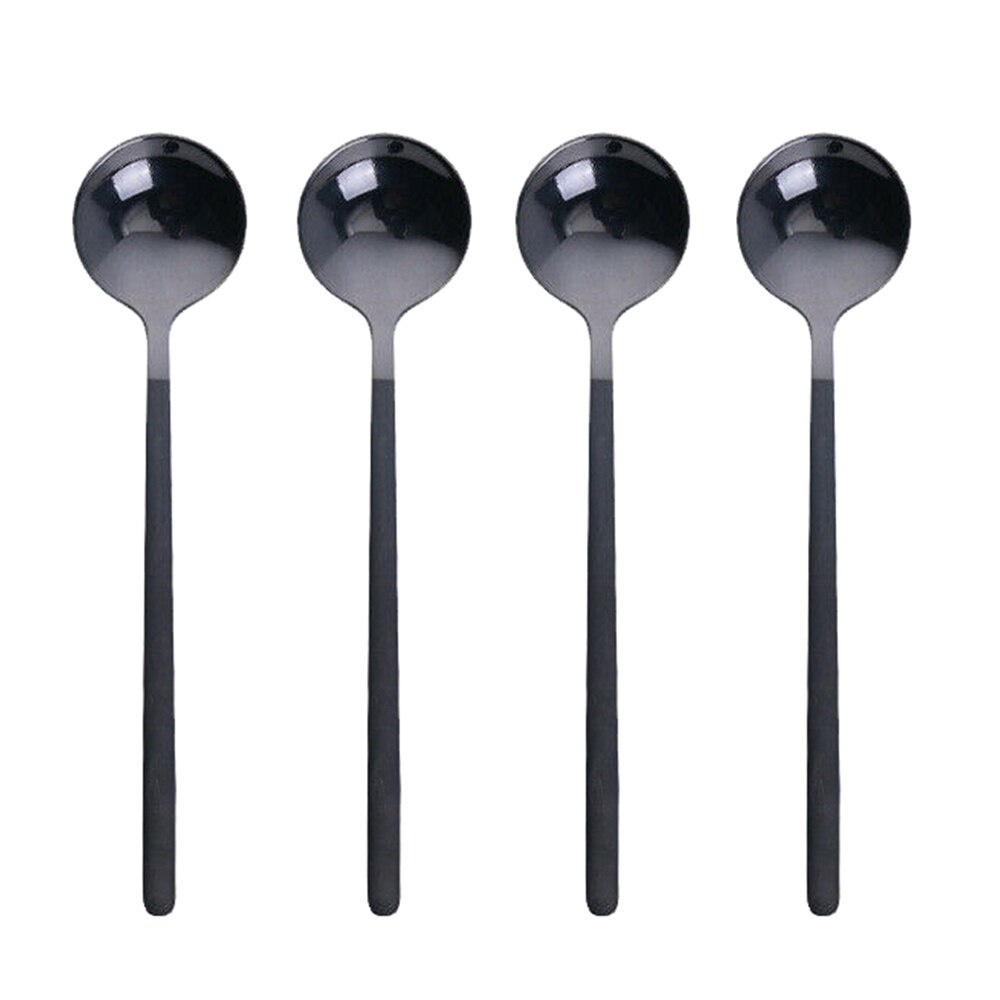 4pcs Tea Spoons Stainless Steel Small Coffee Spoons Gold Tableware Cutlery Unique Gold Small Dessert Spoon