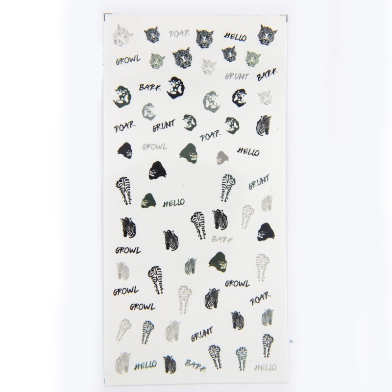 1 blatt Zebra Nagel Aufkleber Leopard Nagel Kunst Wasser Abziehbilder Nagel Dekorationen Nagel Kunst Aufkleber Ebene aufbringen