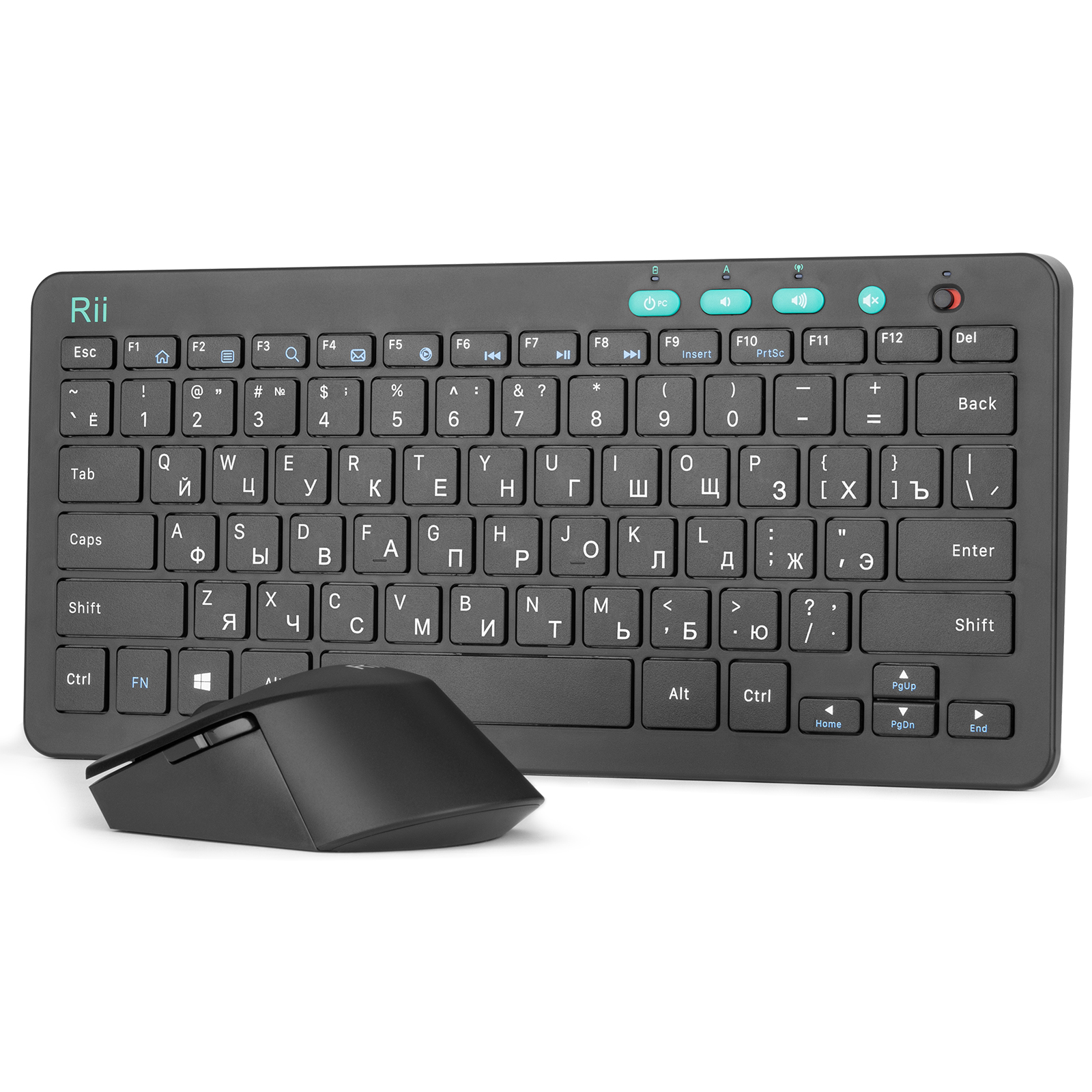 (Limited Edition) Rii RKM709 2.4G Wireless Russian Keyboard &amp; Mouse Combo,Multimedia Office Keyboard for PC,Laptop,Desktop