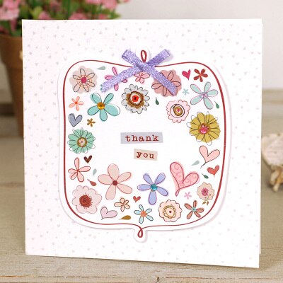 cute mini greeting cards square kids handmade birthday flower small cards for mother's day: MINI 1513 II 06