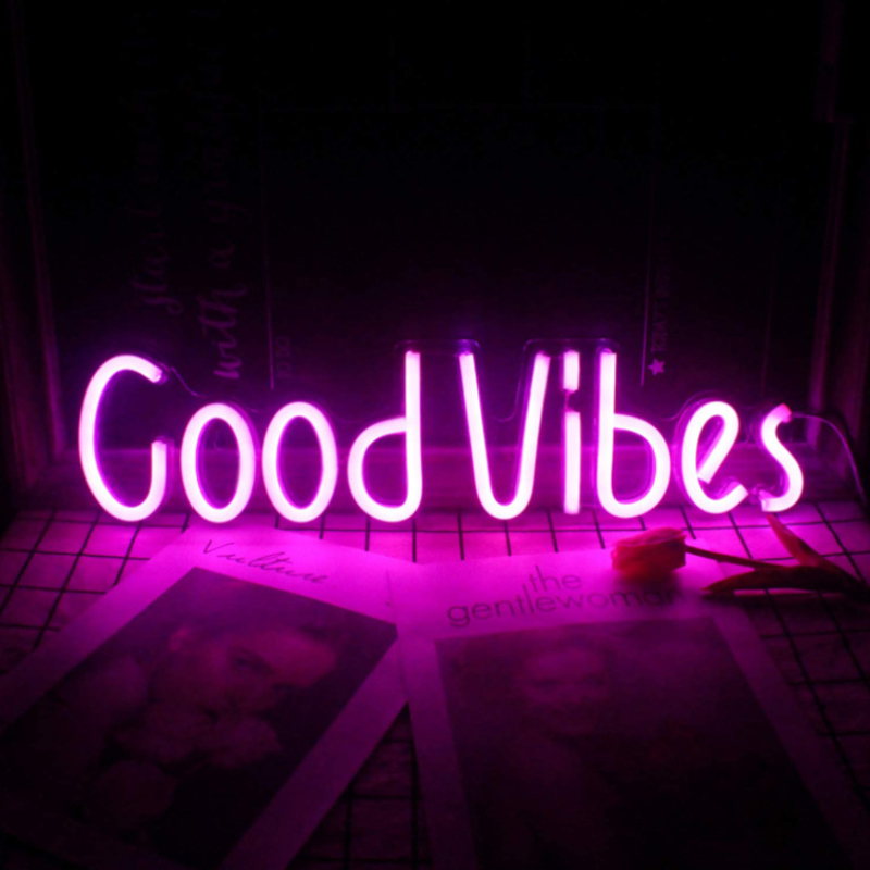 Led Neon Licht Banaan Popsicle Led Neon Borden Hello Rose Neon Led Verlichting Voor Slaapkamer Muur Kamer Decor Lamp: Good Vibes