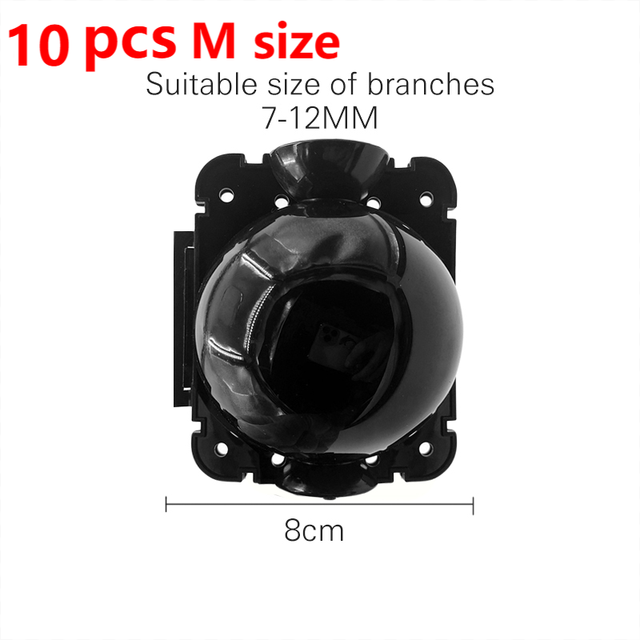 20pcs Reusable Plant Rooting Equipment Kit Cutting Grafting Rooting Box Tree Pressure Branch Rooting Propagator Breeding Ball: 10pcs M black