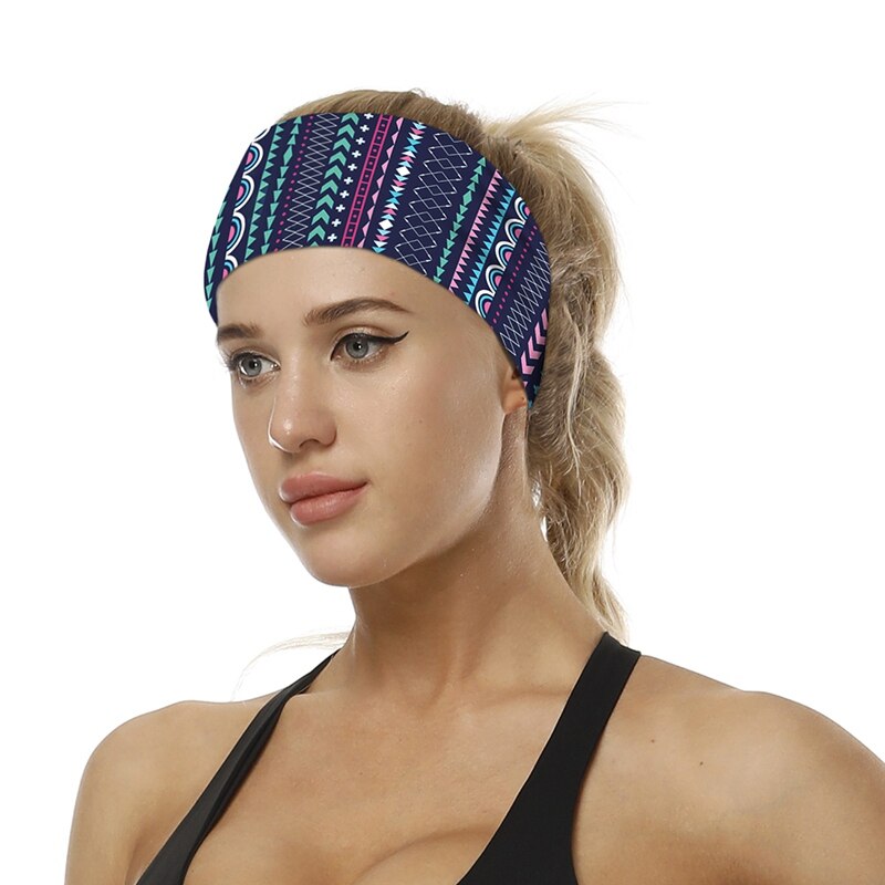 Starry Sky Digital Print Cycling Yoga Sport Sweat Headbands Men Sweatbands Breathable Headband Yoga Hair Bands Head SweatBands