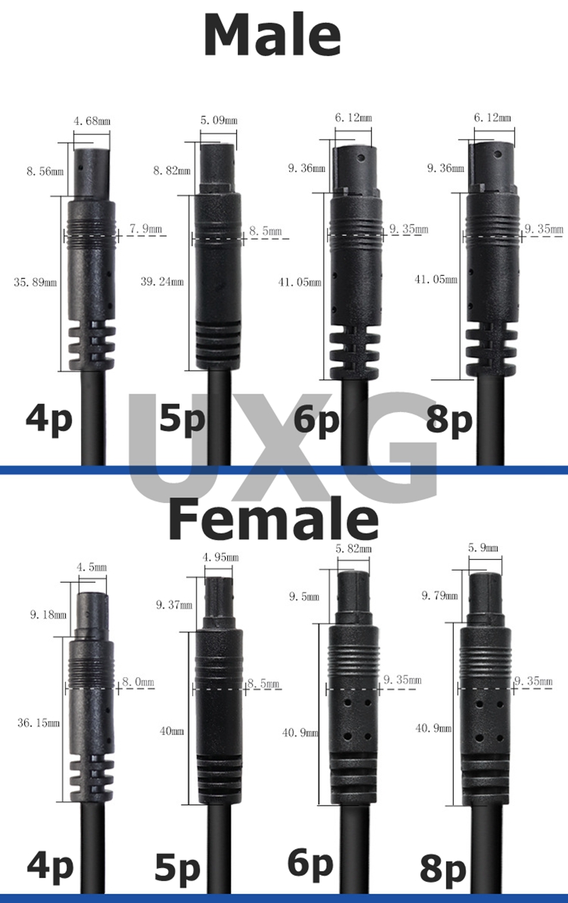 4pin 5pin 6pin 8pin Male To Female Extension Connector Cables Cord for Car DVR Camera HD Monitor Vehicle Rear View Camera Wire