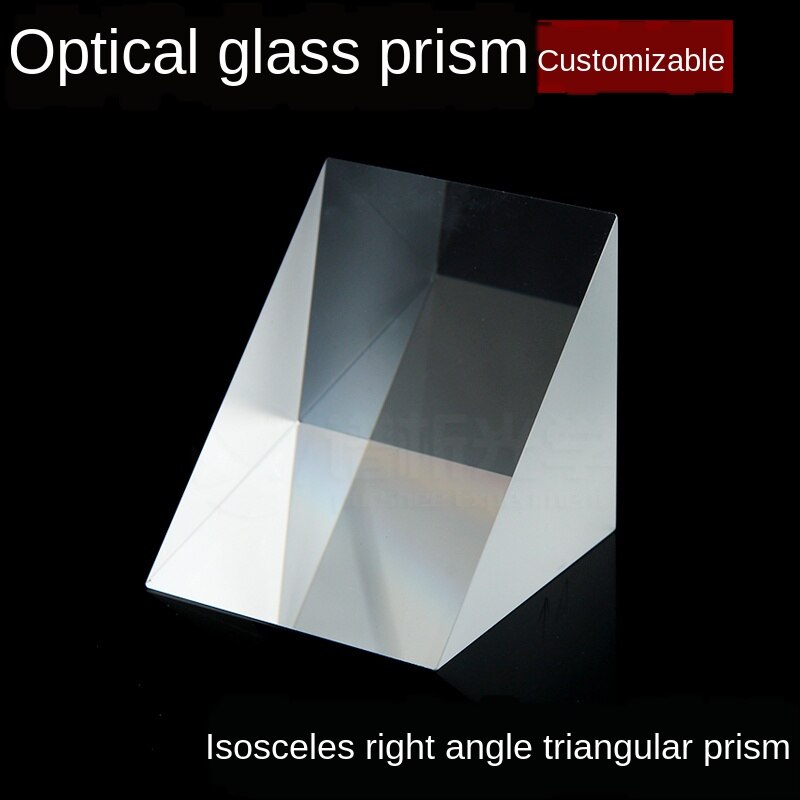 90Degree Total Reflection Physical Experiment Ray Refraction of Optical Glass Right Angle Triangle Isosceles Prism 50X50X50mm