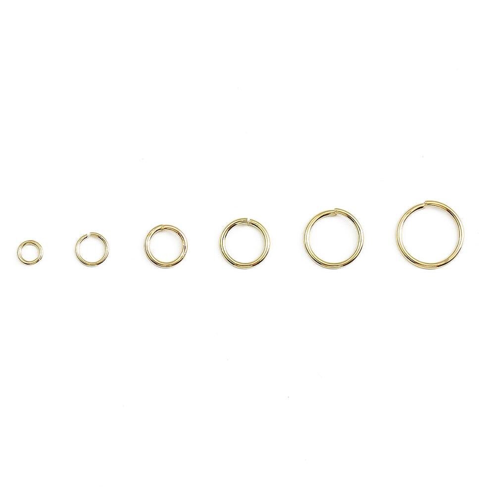 100pcs/lot 18k Gold Plated Loops Single Open Jump Rings Round Split Rings Connectors For DIY Jewelry Making Findings Accessories