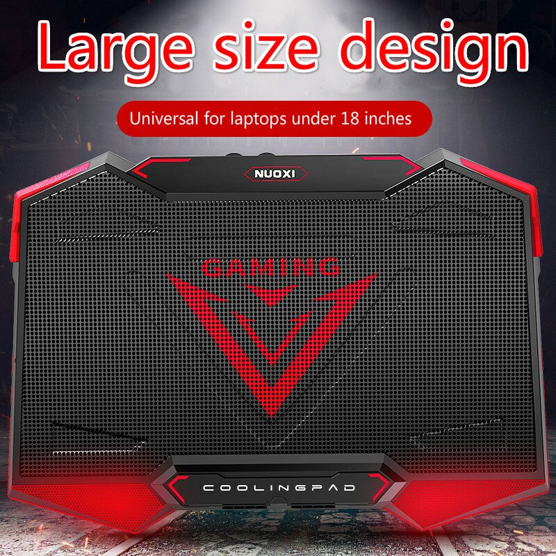COOLCOLD 18 zoll Spielen Laptop Kühler Fünf Fan LED-bildschirm Zwei USB Hafen 1400RPM Laptop Kühlung Pad Notizbuch Stand für Laptop