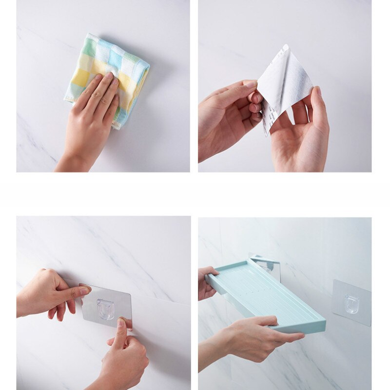 Plastik badeværelseshylde forfængelighed væghængende stativ selvklæbende opbevaringsstativ gratis stansning bruseholder køkkenting toilet arrangør