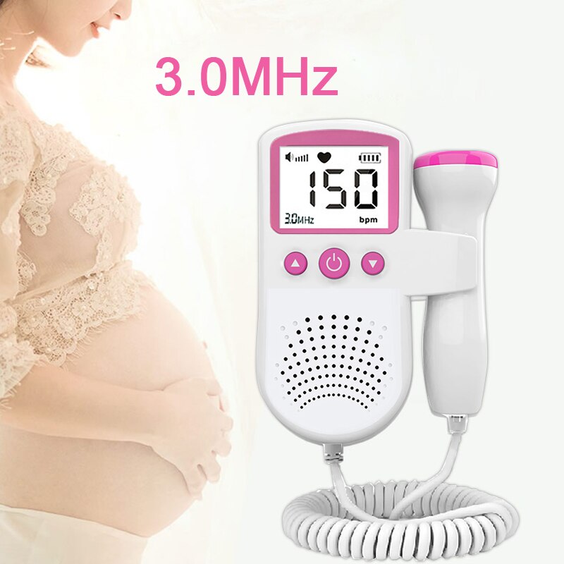 Portable Fetal Monitoring Baby Monitor Ultrasonic Baby Monitor 3.0MHz Pocket Ultrasonic Fetal Heartbeat Detector for Pregnant
