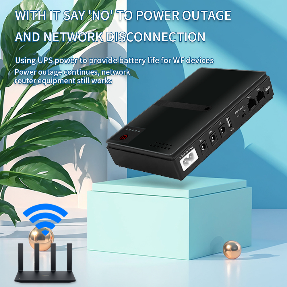 GalexLab 36W DC UPS Voeding - 10400mAh Draagbare Noodstroomaccu voor Router, POE LAN, Mobiele Apparaten
