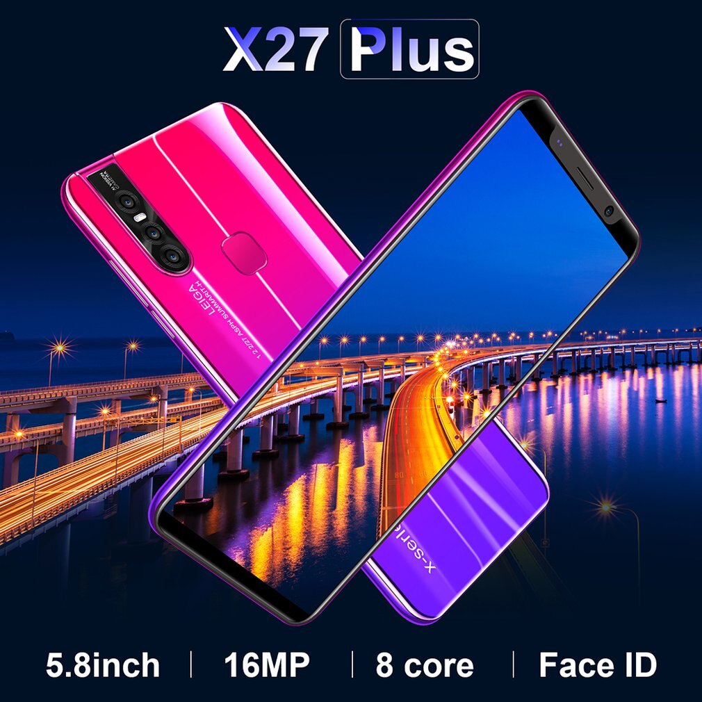 Eu/Us X27 Plus Smartphone 512Mb + 4G 200W Algemene Doeleinden Grote Rechte Screen Quad-Core Smartphone Dual-kaart Dual Standby