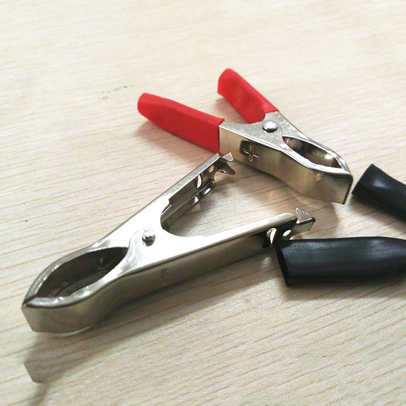 2pcs 30A Car Insulated Alligator Clips Battery Clamps Crocodile Clip Red+Black Easy And Quick To Connect