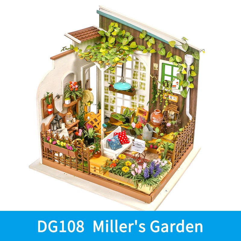 Robotime Diy Houten Miniatuur Dollhouse 1:24 Handgemaakte Poppenhuis Model Building Kits Speelgoed Voor Kinderen Volwassen: DG108