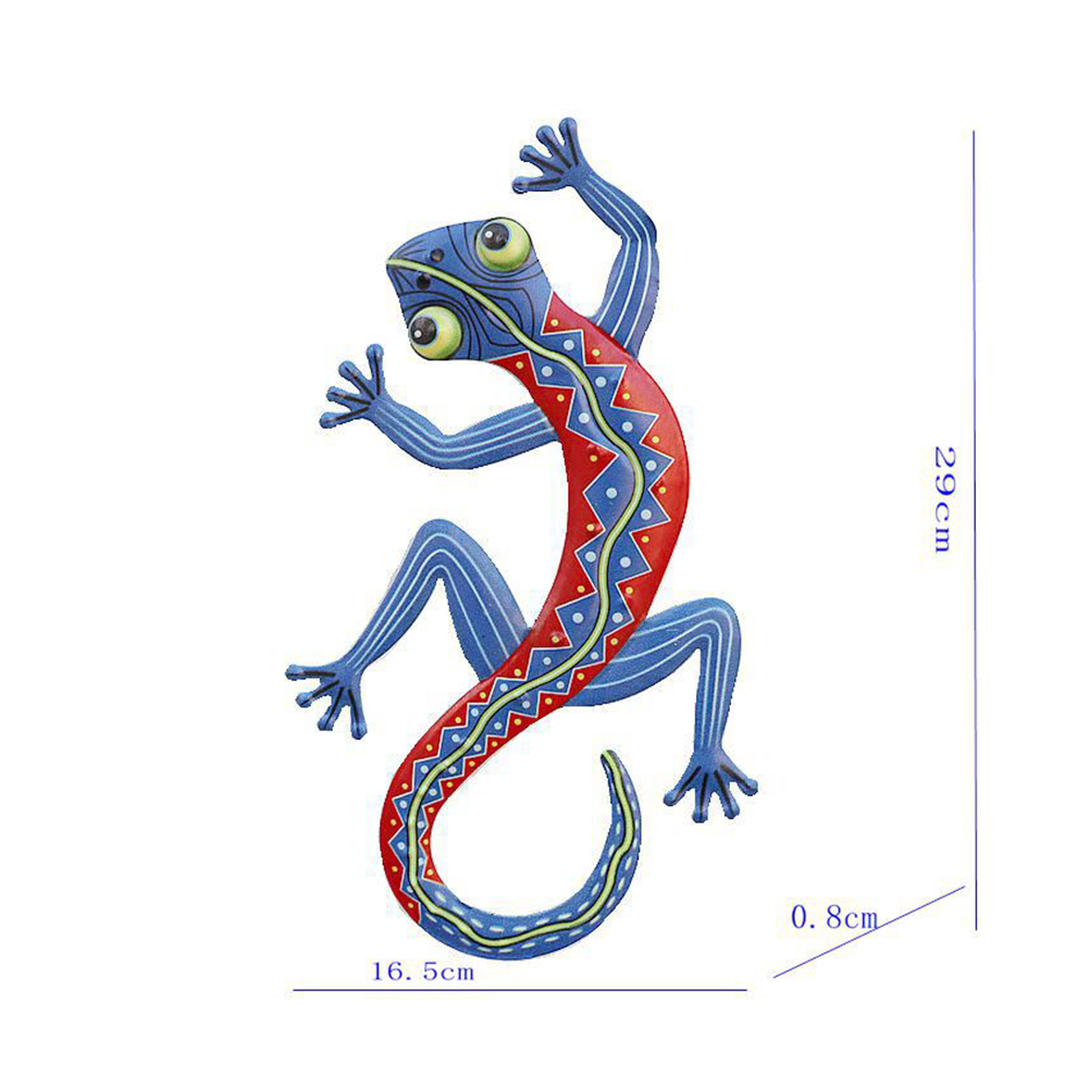 2 st barn staty staket hantverk handgjord utomhus skulptur liten metall gecko konst ödla hem trädgård trädgård väggdekoration