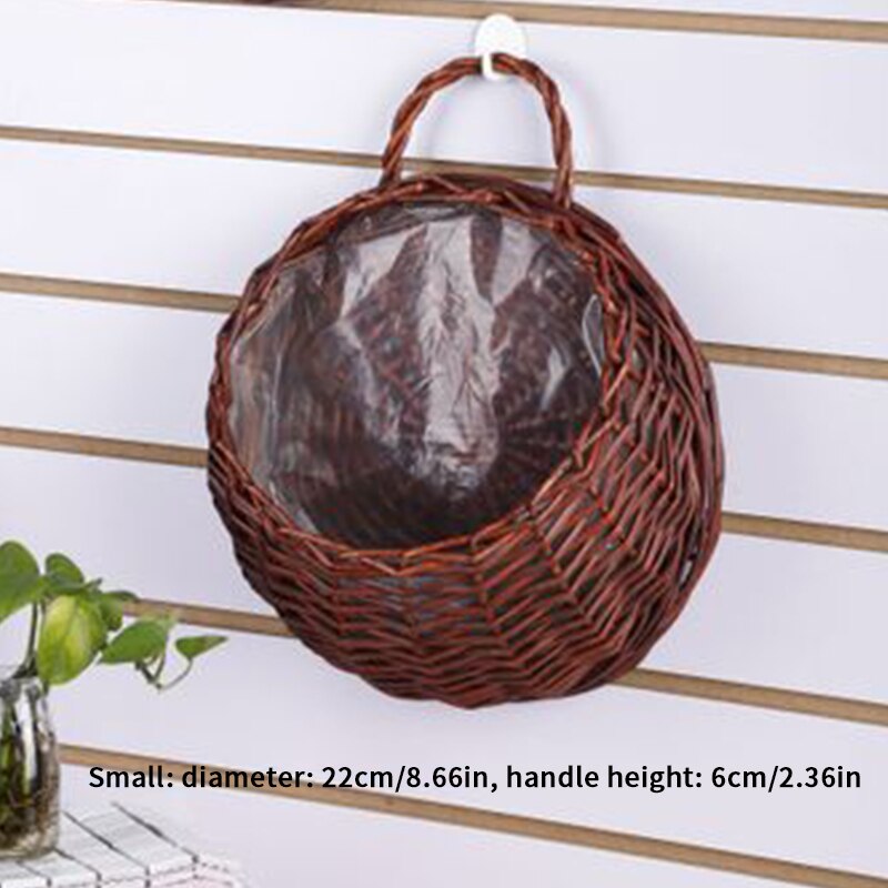Mão feita de vime ao ar livre flor rack parede pendurado cesta de jardim cesta de flor de vime pendurado ninho decoração para casa: C2