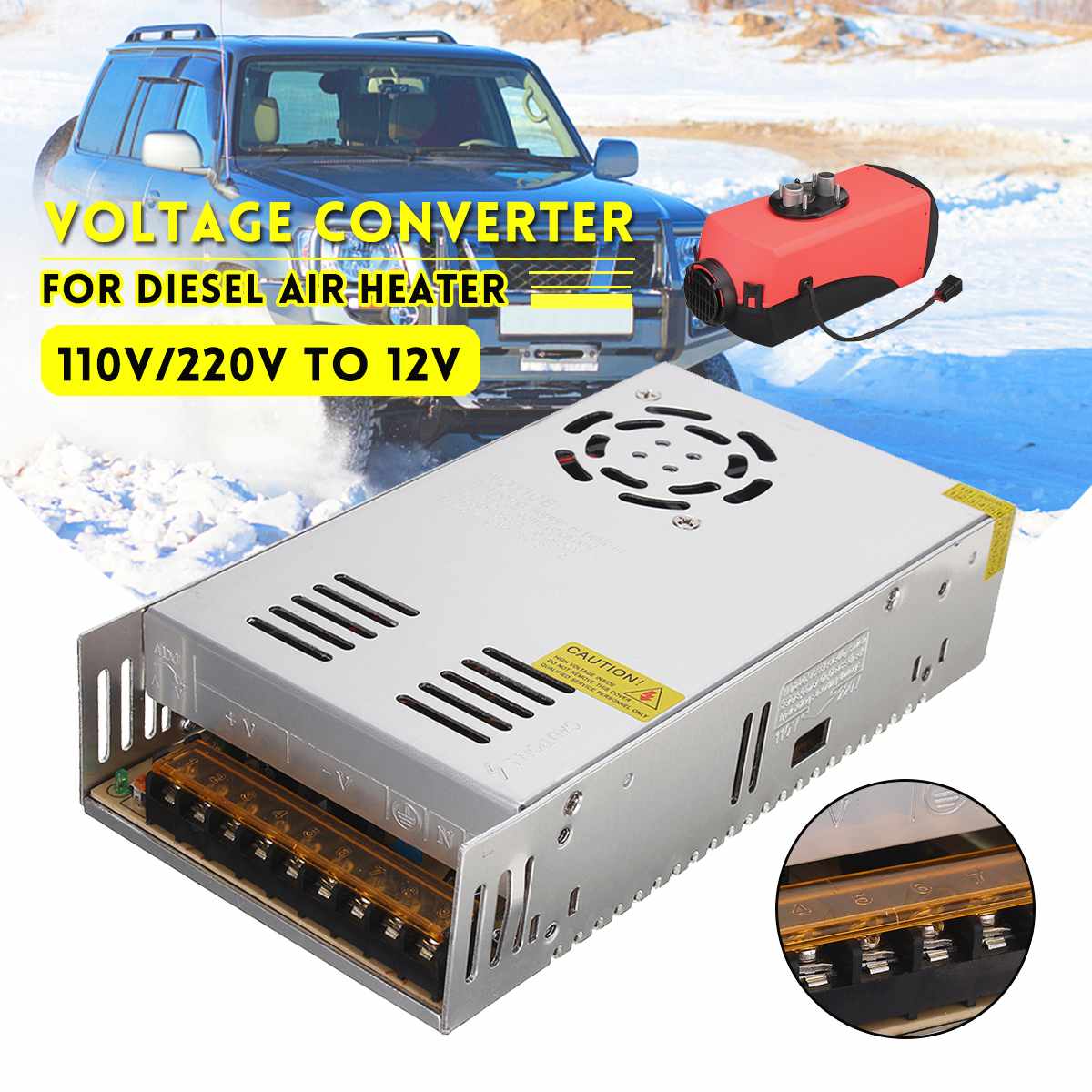 360W Voltage Converter Transformator Reducer Regulator AC 110 V/220 V Stap Omlaag Naar DC12V Power Voor Diesel air Heater Auto heater