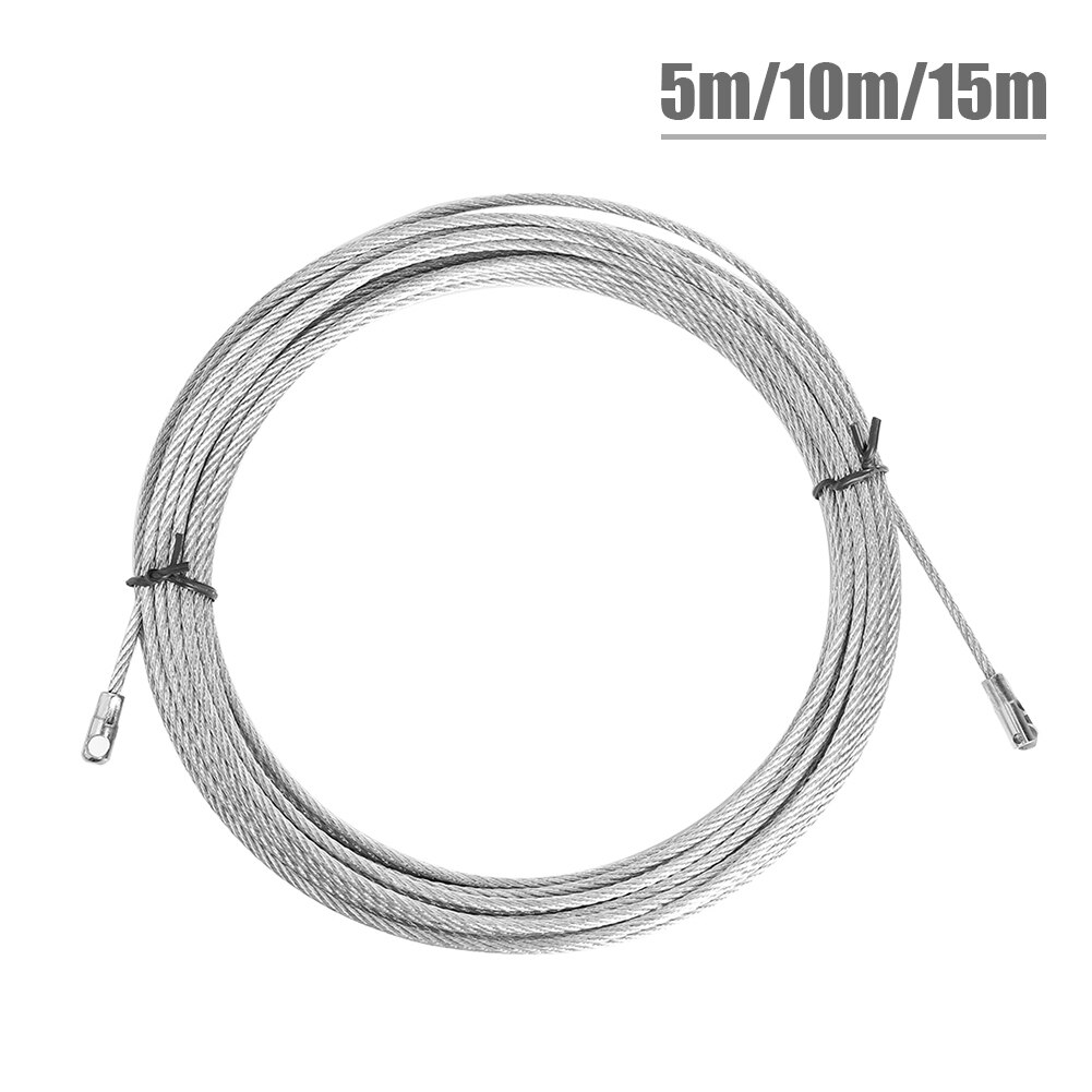 15M Electric Cable Wire Tape Conduit Duct Steel Cable Puller Wheel Pushing Tool for Wiring Installation Diameter 4mm