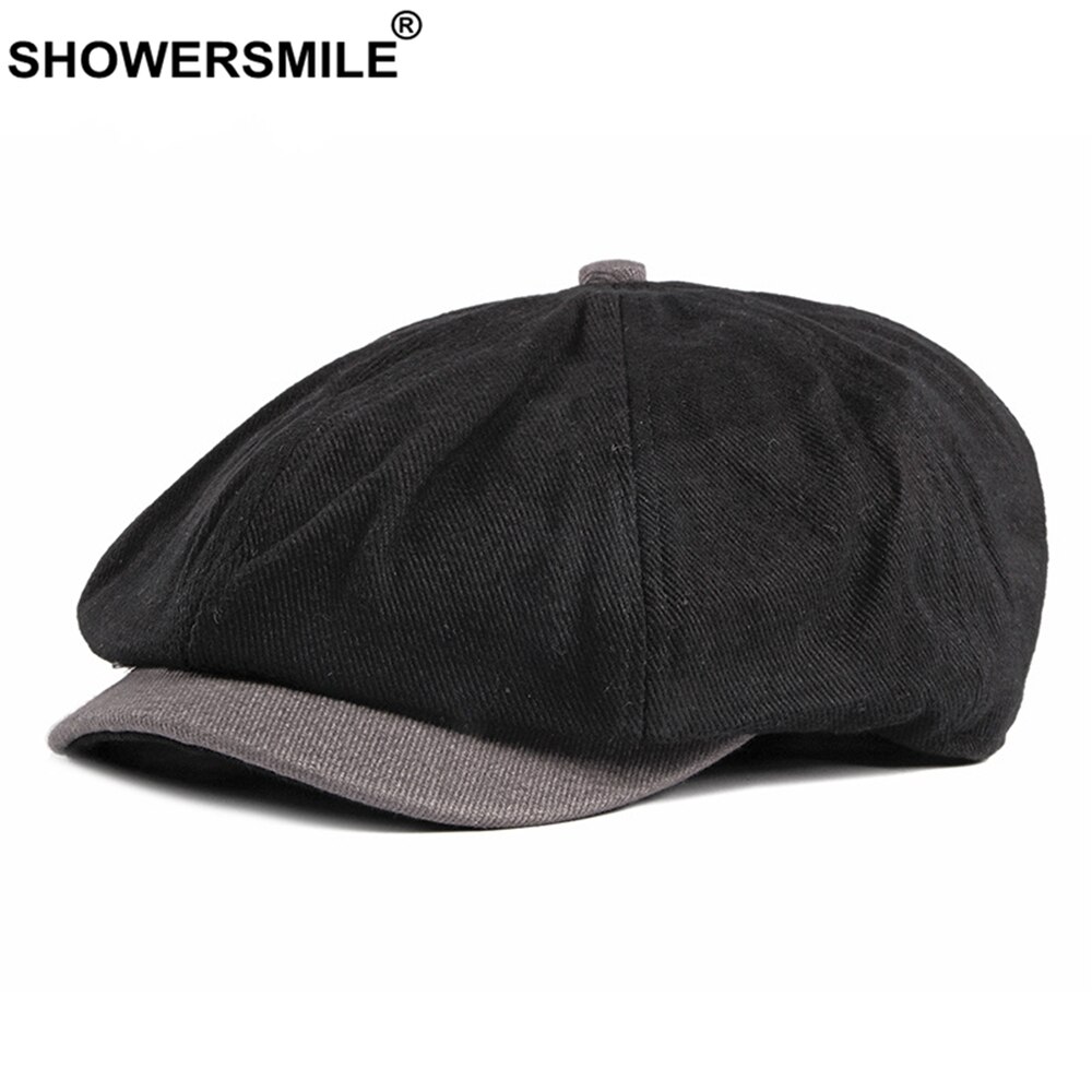 Bonnet de Style britannique en coton pour homme, béret en Patchwork de Style marin, casquette octogonale de printemps et d&#39;été