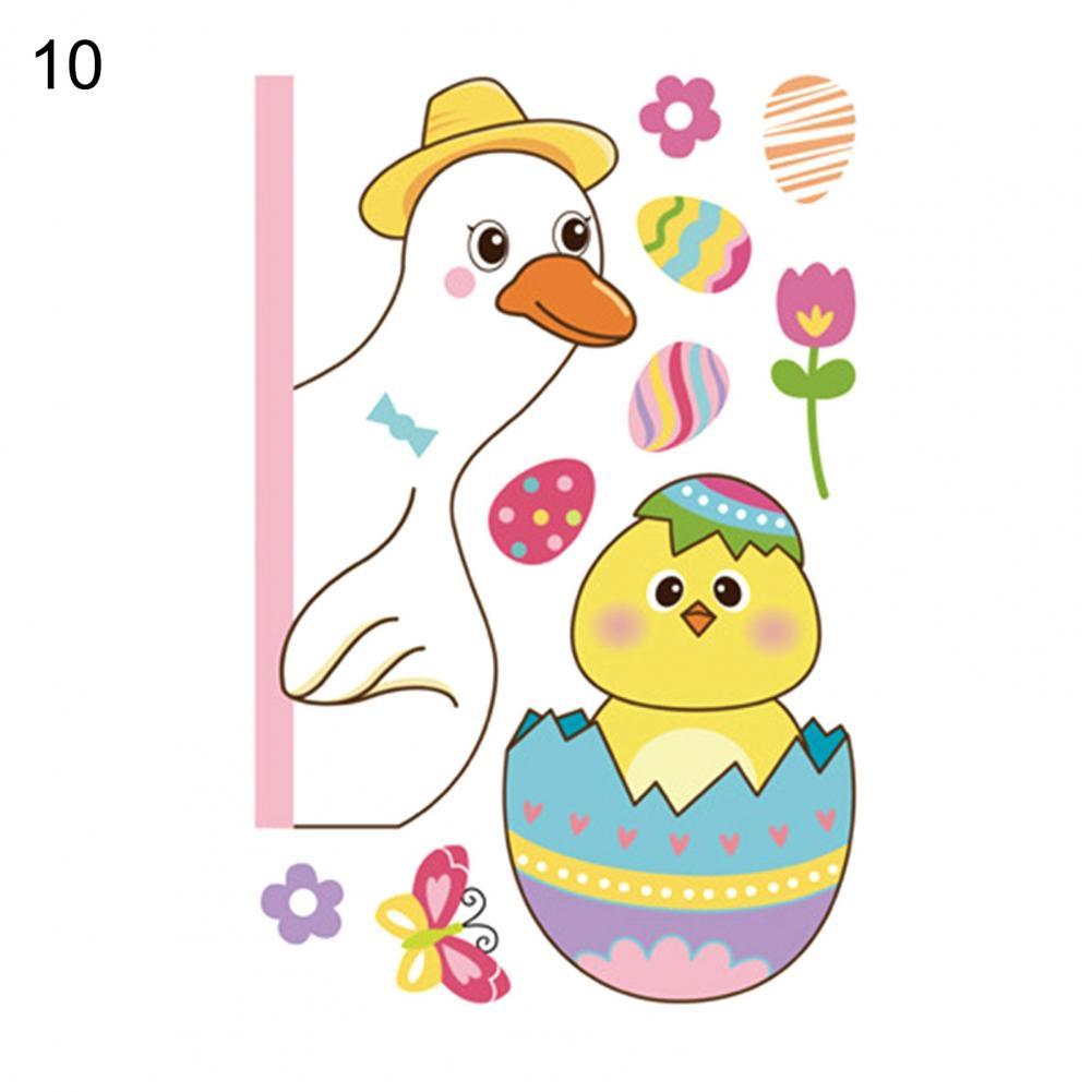 Happy Easter Window Stickers Bunny Easter Window Clings Decorations for Home Decals: 10