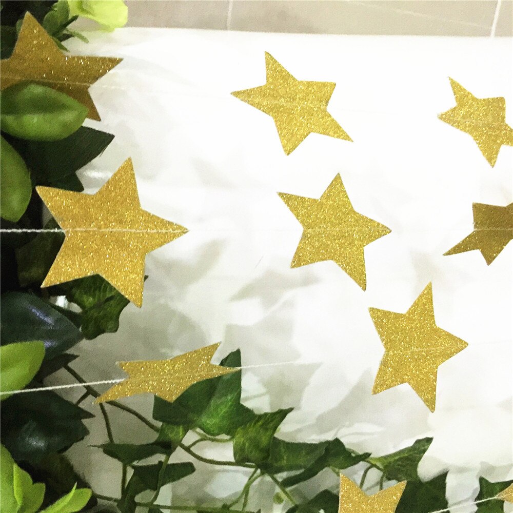 2M Papier Guirlande Star Shape String Banners Baby Shower Meisjes Bunting Opknoping Papier Gelukkige Verjaardag Wedding Party Home Decoration