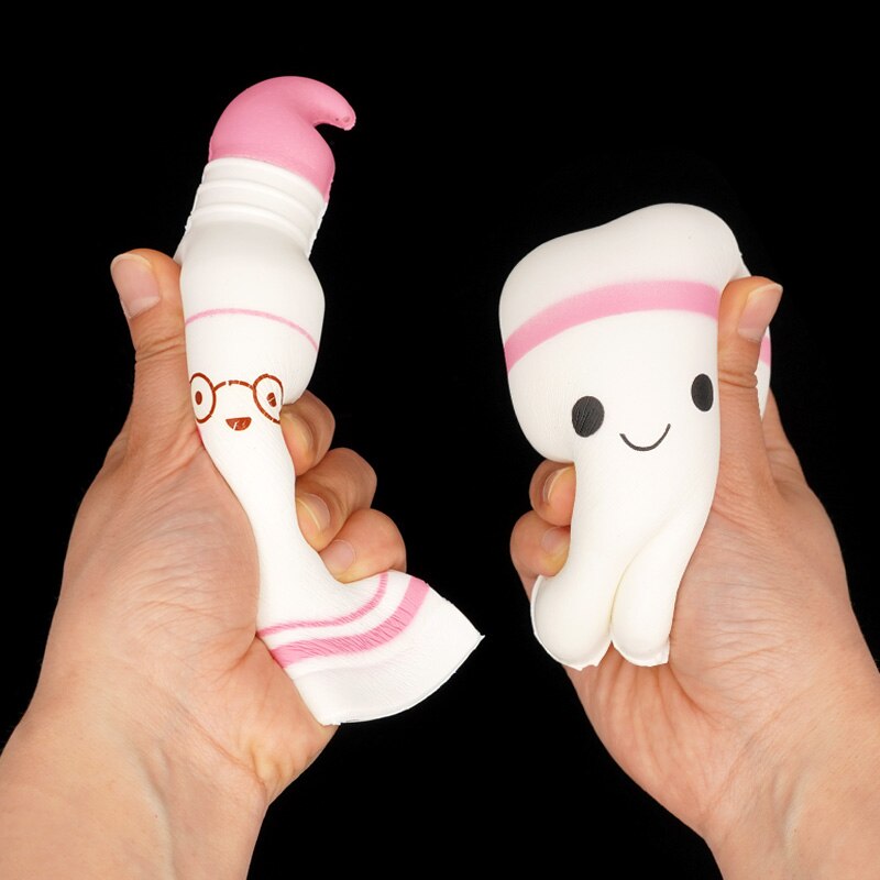 1pc Cute Cartoon Teeth Shape Squeeze Toy Smile Simulation Tooth Slow Rising Antistress Novelty Soft PU Dentistry Clinic