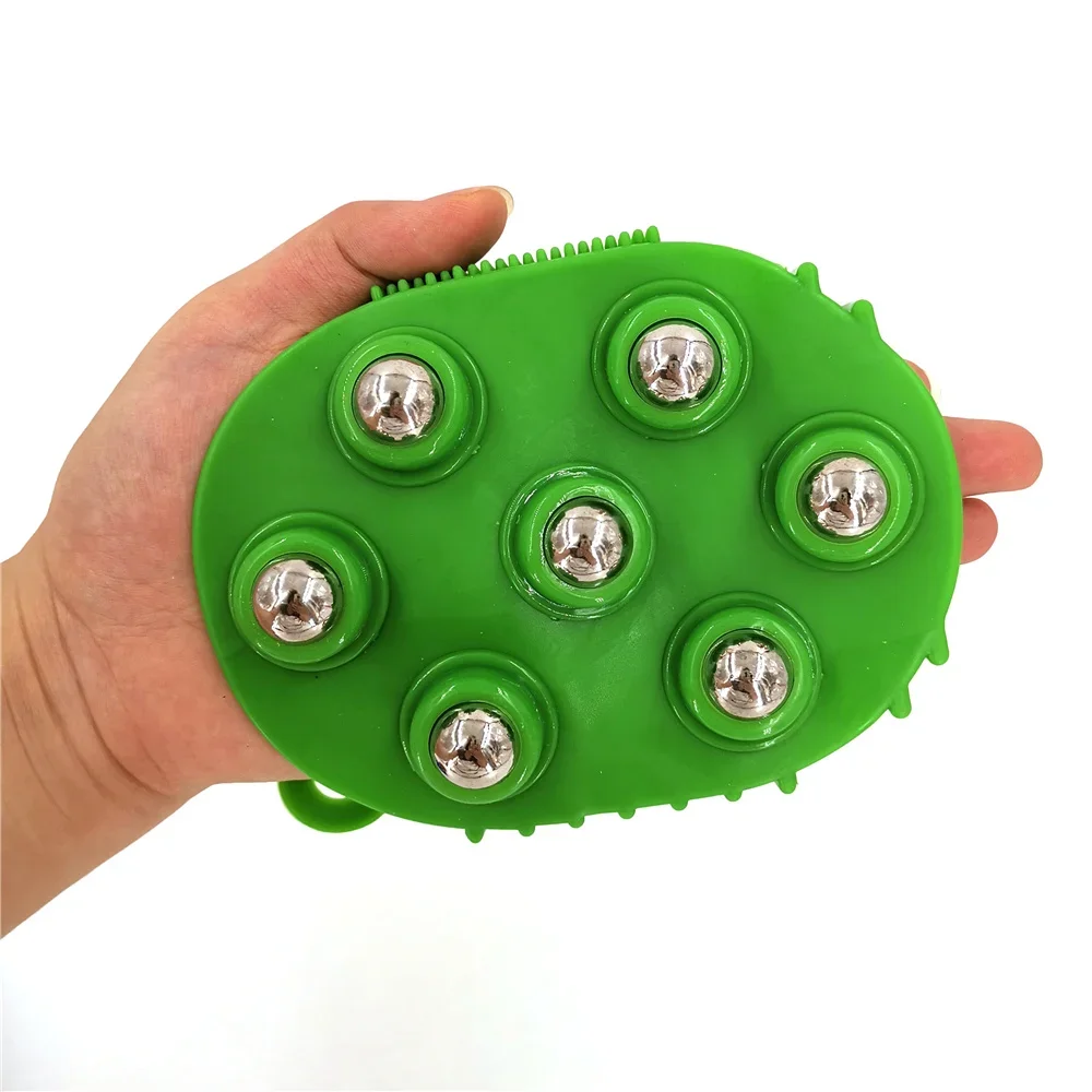 Roller ball kropsmassage handske muskelsmerter lindring afslappende anti-cellulite massager til hånd nakke ryg skulder balder sundhedspleje: Grå