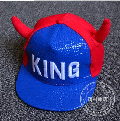 TDX-C10 Summer child sun-shading cap male female child horn hiphop baseball cap baby hat: black