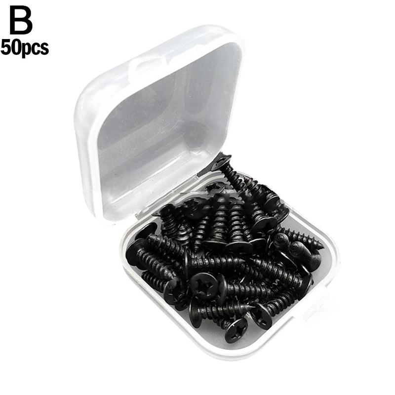 Screw Electric Guitar Guard Plate Mounting Screw Electric Box Screw Panel With 3*12mm*50pcs Fixing Socket Screw Bass V6k6: black
