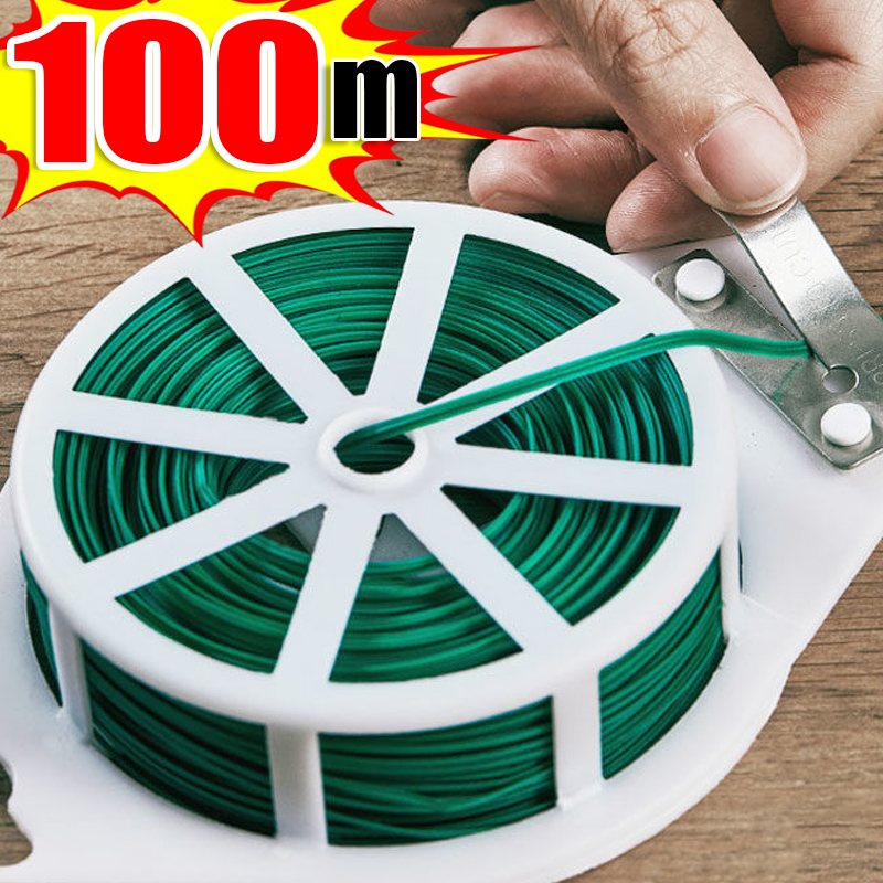 Cable de flejado de jardín de 20/50/100M, paquete de planta de encuadernación Flexible, soporte de escalada de flores, aros de enredaderas, herramienta de atado fijo