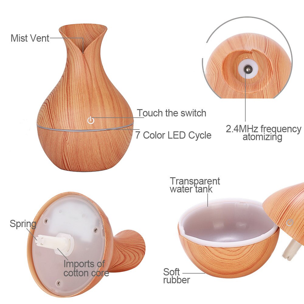 Diffuser Ultrasonic-Air-Humidifier Essential-Oil Aroma Office Home Led-Lights Aromatherapy for home diffuser essential oils